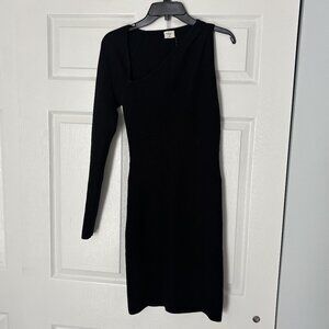 Abercrombie one shoulder black sweater dress
